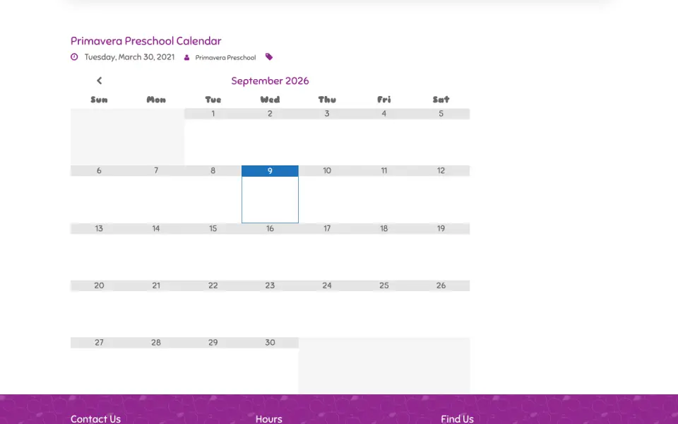New calendar page without the sidebar
